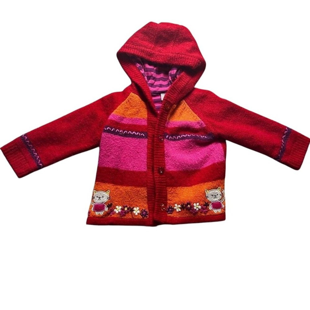 Tu Wool Blend Kitten Cardigan Baby Girl Size 6-9 Months